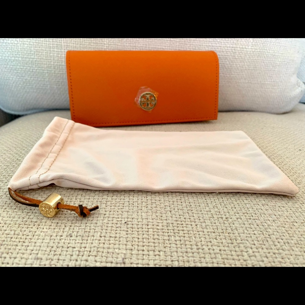 New Tory Burch Sunglasses Orange Authentic Case